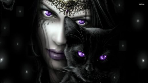 La sorcière et le chat noir